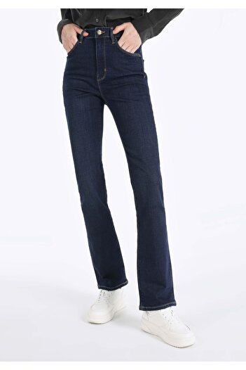 Colin's Slim Fit Yüksek Bel Ispanyol Paça Kadın İndigo Jean Pantolon