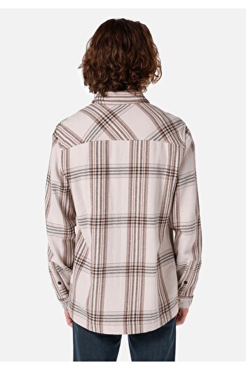 Colin's Men's Long Sleeve Shirt with Collar Pockets in Beige with Regular Fit Cl 1066796