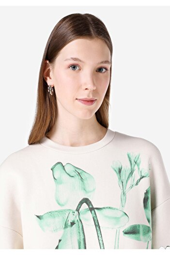 Colin's Γυναικείο φούτερ Cl Normal Cut Crew Neck με στάμπα εκρού 1067257
