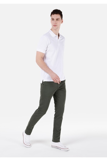 Colin's Ανδρικό πράσινο παντελόνι Slim Fit Mid Waist Straight Leg