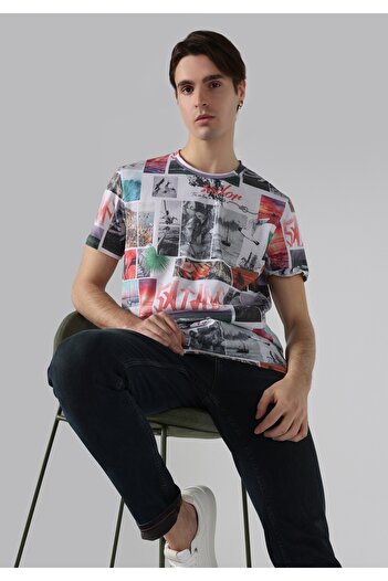 Colin's Regular Fit Round Neck Printed Men's Multicolor Short Sleeve T-Shirt