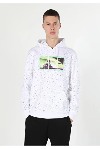 Colin's Ανδρικό λευκό φούτερ Regular Fit