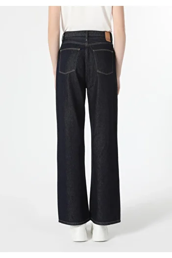 Colin's Regular Fit High Waist Wide Leg Women's Black Jean Trousers