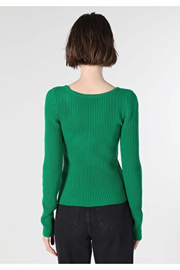 Colin's Regular Fit U Plain Women's Green Sweater