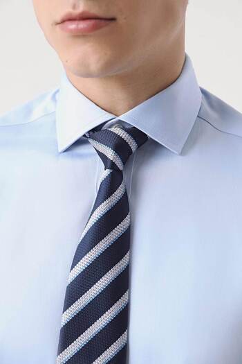 D'S Damat Ds Damat Regular Fit Mavi Düz Gömlek