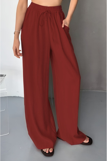 Feela Moda Women's Modal Woven Elastic Waist Palazzo Pants 2016