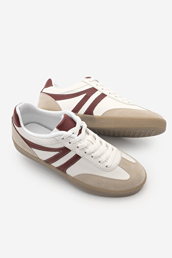 Marjin Tiyone Claret Red Women's Sneakers - Lace-Up and Flat Sole Sports Shoes