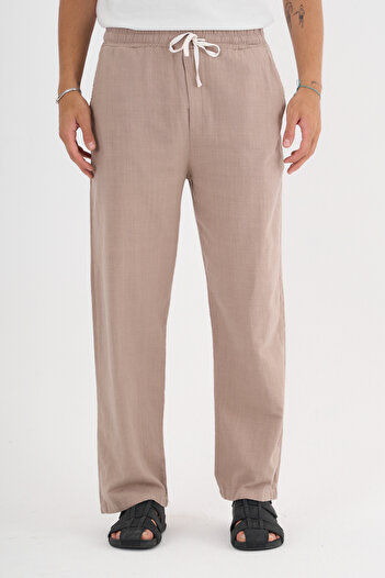 Redline Comforted Men's Baggy Linen Casual Pants Wide Leg New Season Soil
