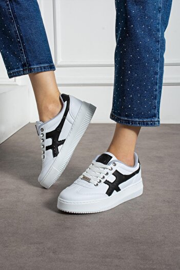 L.A Polo Beyaz Siyah Kadın Sneaker