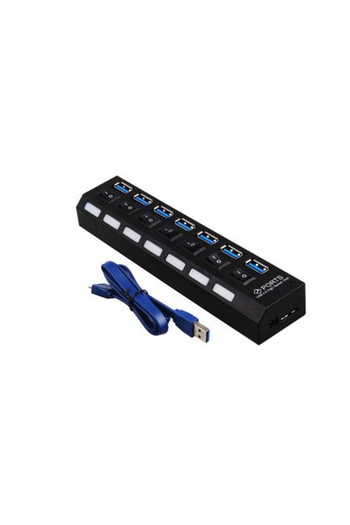 HOPE R Hub 7 porturi USB3.0, HOPE R, 5Gbps, cu comutatoare, cablu usb si alimentator