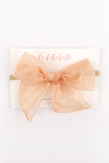 Le Mabelle Salmon Organza Bow Girl's Hair Band