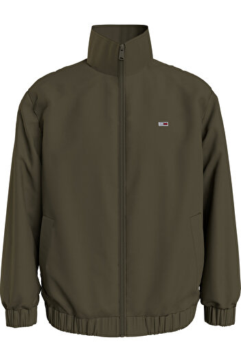 Tommy Hilfiger Men's Green Coat with Brand Logo Suitable for Daily Use DM0DM17982-MR1