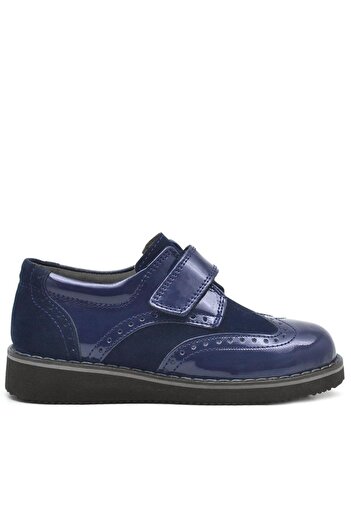 Rakerplus Hidra Navy Blue Patent Leather Velcro Casual Boys' Shoes