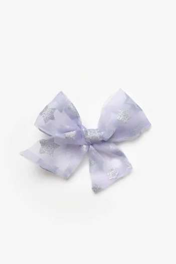 Le Mabelle Organza Girl's Clip - Lilac Star Patterned Buckle