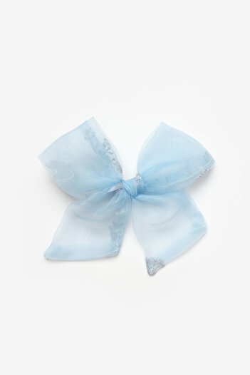 Le Mabelle Organza Patterned Blue Snowflake - Girl's Clip Buckle