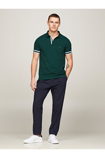 Tommy Hilfiger MONOTYPOVÁ MANŽETA SLIM FIT POLO
