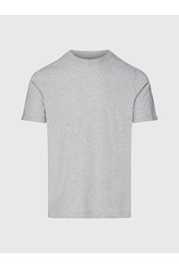 Calvin Klein Men's Brand Logo on Sleeve and Chest, Cotton Crew Neck, Moisture Absorbent Fabric, Gray