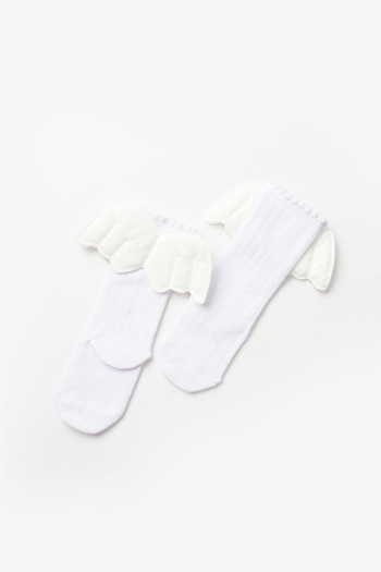Le Mabelle White Winged Girl's Socks