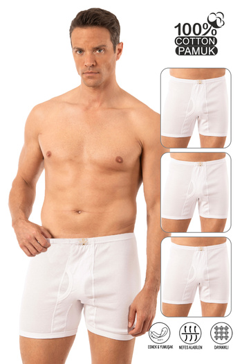 ÖZKAN underwear Özkan Εσώρουχα Özkan 0118 3 Πακέτο Ανδρικά 100% βαμβακερά ραβδώσεις ελαστικά μαλακά άνετα τσαντάκια Long Johns D