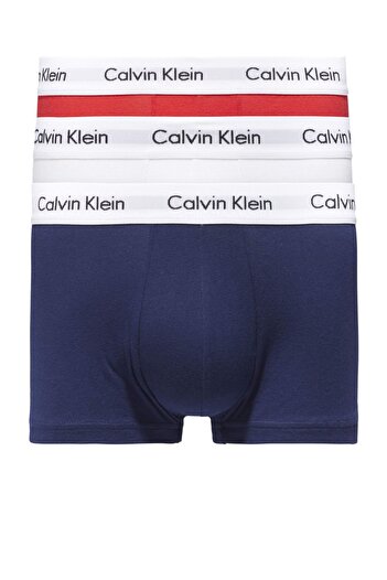 Calvin Klein Férfi fehér-sötétkék-piros boxer márkalogóval és gumiszalaggal, mindennapi használatra U2664g-ı03
