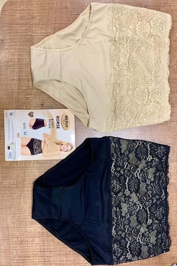 Belinay 0245 Chiloți corset cu talie înaltă din dantelă pentru femei Ten M