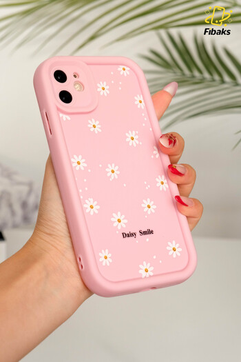 Fibaks Case for Apple iPhone 11 Soft Textured Daisy Pattern Soft Camera Protection Silicone Cover
