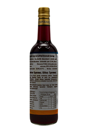 ESPERADO Şekersiz Sugar Free Şeftali Aromalı Ice Tea Base 1 9 Oranında 750 ml