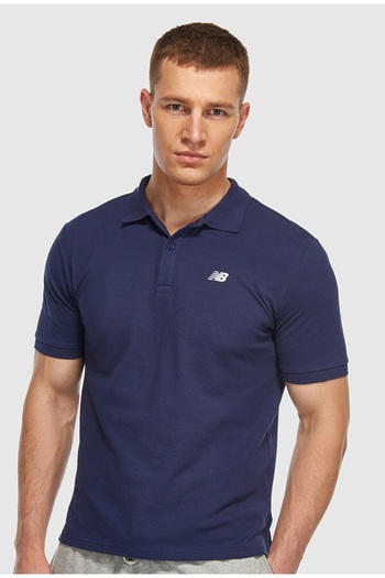 New Balance Lifestyle Men's Navy Blue Pique Polo Neck T-Shirt - Mnt3415-Avi