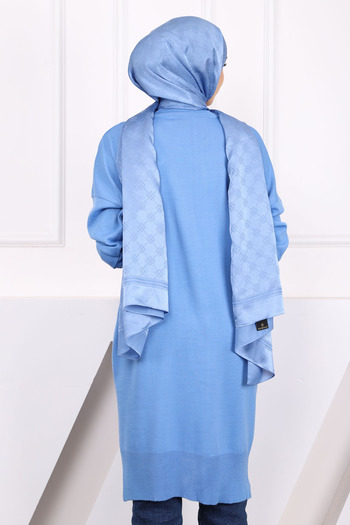 İmajButik İndigo Bisiklet Yaka Merserize Salaş Triko Tunik