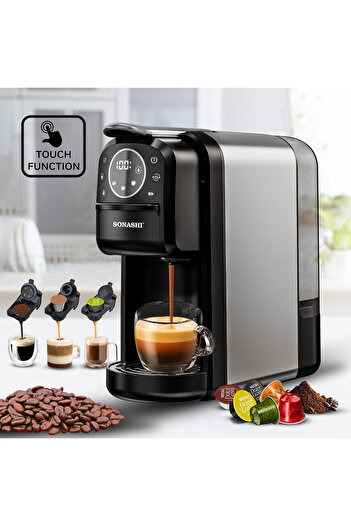 sonashi 1400W 3in1 Digital Multi-Capsule Coffee Machine with 700ML Detachable Water Tank, Cafe Style Coffee