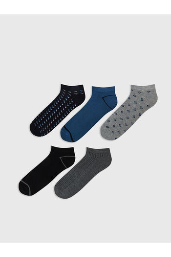 LC Waikiki New Season Patterned Bamboo Men's Booties Socks 5-Piece - S5Ph96Z8