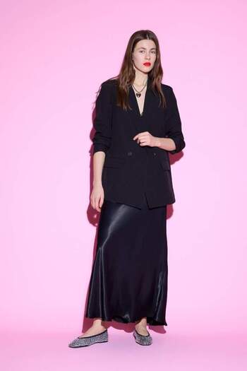 DeFacto A-Line Regular Waist Satin Midi Skirt B1867Ax25Sp