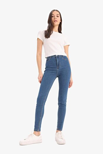DeFacto Jeggings High Waist Ankle Length Narrow Leg Basic Straight Jean Pants B7498Ax25Sp