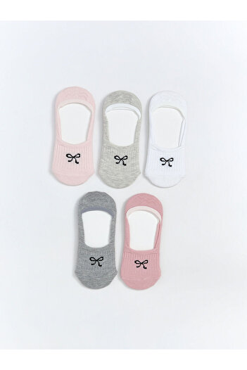 LC Waikiki New Season Bow Patterned Girls' Ballerina Socks 5-Piece - S5Nr65Z4