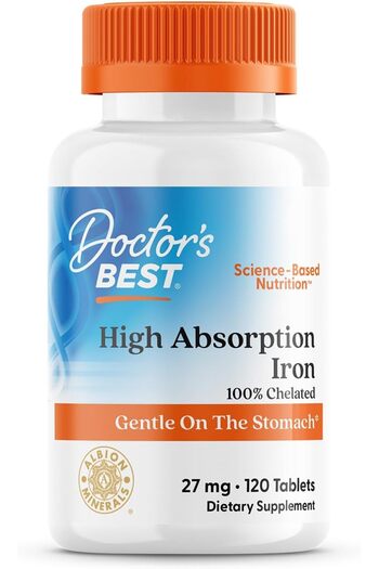Doctor's Best - High Absorption Iron Chelated with Ferrochel 27mg