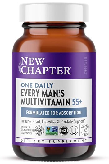 New Chapter Men's Multivitamin 1 Daily 55+ with Fermented Probiotics Whole Foods Astaxanthin Organic