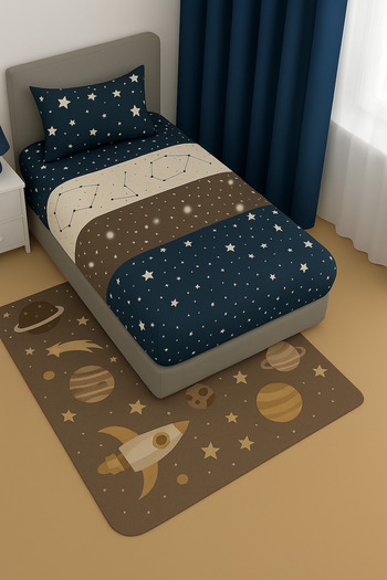 sehra Single Cotton Fitted Sheet + 1 Pillowcase Set Quality Durable Children's Pattern Set
