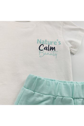 Joviel Printed Bottom Top T-Shirt Shorts Set