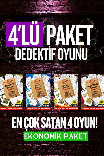 GameBulance Pack of 4 Murder Solving / Detective Game / Who Is the Killer / Car Parking-Pool-Market-Elevator Cases
