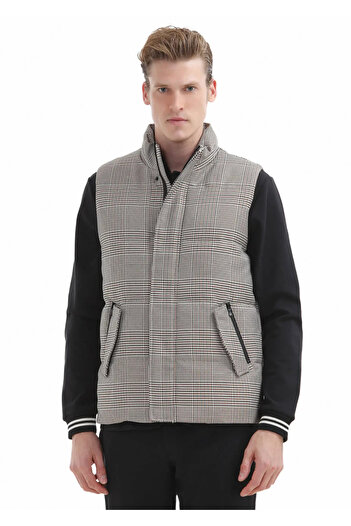 Ramsey Коричневий Regular Fit Прямий комір Повсякденний тканий спортивний жилет