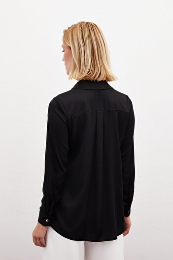 Sateen 987-2053 Düz Saten Gömlek