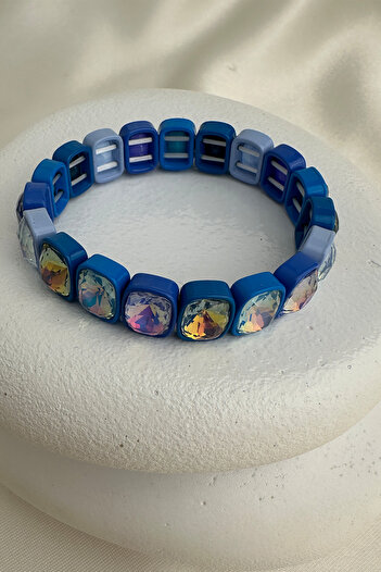 Modex Special Series Colorful Light up Rotating Stone Row Rubber Bracelet