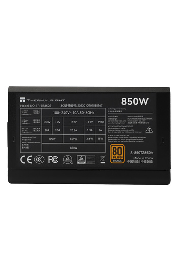 TB مزود طاقة كمبيوتر Thermalright TR-TB850S بقدرة 850 واط باللون الأسود، وحدات كاملة 80 بلس