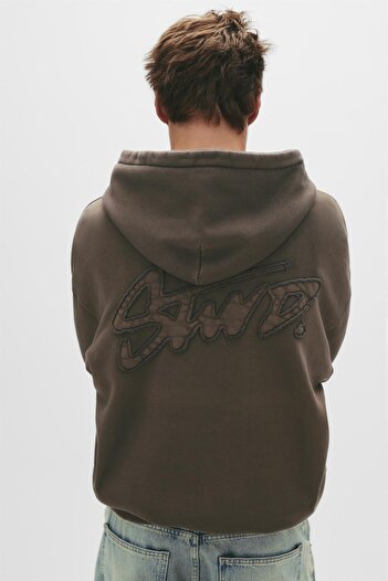 Pull & Bear Kapüşonlu STWD Yamalı Sweatshirt