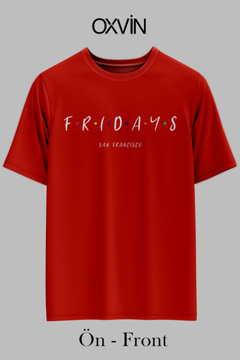 OXVİN Fridays Printed Parody Oversize Unisex T-Shirt (Loose Fit)