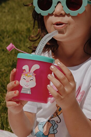Renga Ruby Love Sea Desenli 210 ml Pipetli Kulplu PP Bebek Bardağı 142003 Pembe-Turkuaz