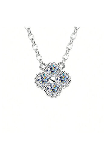 OEM Colier trifoi din argint cu diamante moissanite 0.4 kt