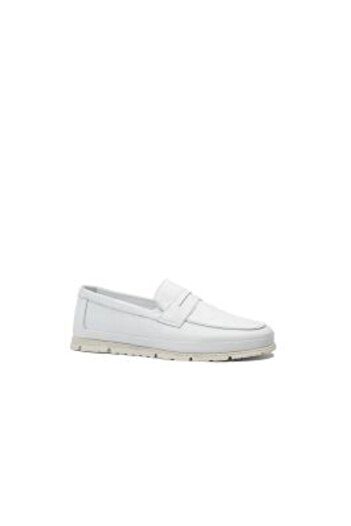 GORETTI Men's summer loafers white in leather