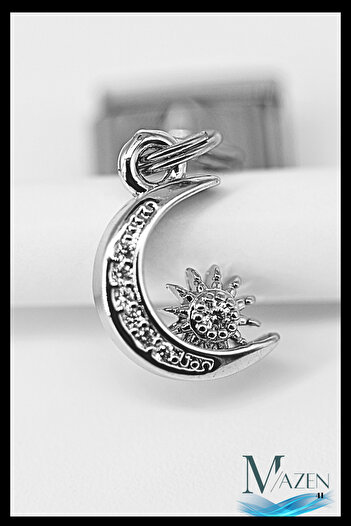 MAZEN Zircon Stone Sun Moon Dangle Charm |   Italian Bracelet Compatible |   Italian Charm Women's Jewelry Accessory