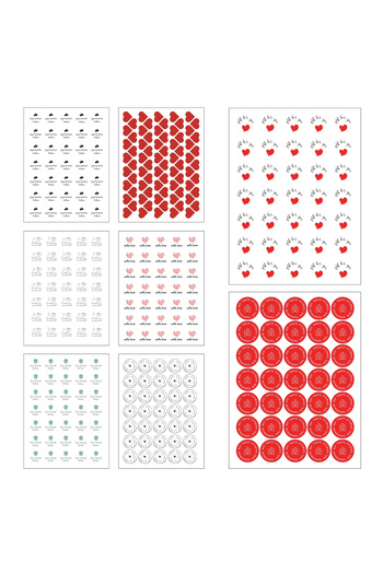 Bimotif Set of 8 Assorted Stickers, 610 Pcs (16 Sheets)